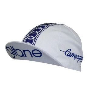 Czapka rowerowa Gist Equipe Vintage Gitane Campganolo. Białe czapki GIST, bez wzorów, z bawełny, eleganckie. Za 96,15 zł.