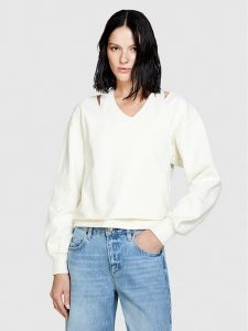 Sisley Bluza 3FPPL104P Écru Regular Fit. Bluzy Sisley, l, bez wzorów, z bawełny, bez kaptura. Za 349,99 zł.