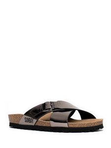 Sunbay Klapki "Iris" w kolorze srebrno-szarym rozmiar: 36. Szare klapki Sunbay, bez wzorów, z otwartym noskiem, bez obcasa. Za 144,95 zł.
