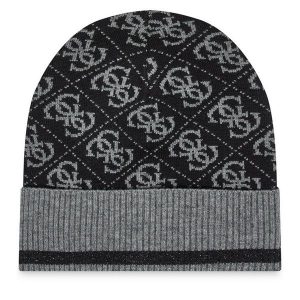 Czapka Guess. Czarne czapki Guess, z aplikacjami. Za 139,99 zł.