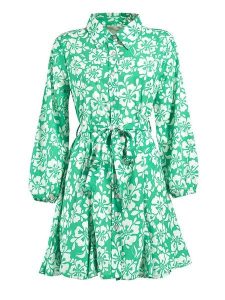 BLE Sukienka w kolorze zielono-białym rozmiar: onesize. Białe sukienki BLE, bez wzorów, z tkaniny, bez kołnierzyka, bez ramiączek, mini, rozkloszowane. Za 52,92 zł.