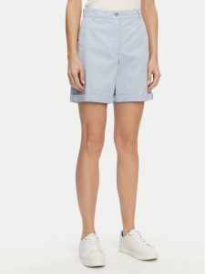 Tommy Hilfiger Szorty materiałowe WW0WW42457 Błękitny Regular Fit. Niebieskie szorty TOMMY HILFIGER, bez wzorów, z bawełny. Za 259,99 zł.