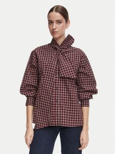 Morgan Koszula 262-CEKARO Bordowy Regular Fit. Czerwone koszule Morgan, bez wzorów, bez kołnierzyka, bez ramiączek. Za 299,99 zł.