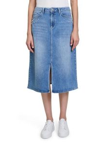 Betty Barclay Spódnica dżinsowa w kolorze błękitnym rozmiar: 40. Niebieskie spódnice Betty Barclay, na co dzień, z aplikacjami, ze skóry, klasyczne, midi. Za 130,99 zł.