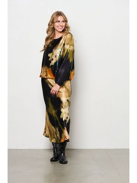 &Co Woman Spódnica "Bibbi" w kolorze granatowo-jasnobrązowym rozmiar: S. Czarne spódnice &Co Woman, na co dzień, s, bez wzorów, z wiskozy, midi. Za 220,95 zł.