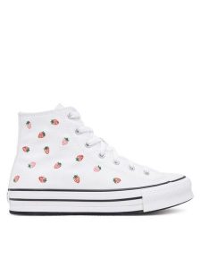 Converse Trampki Chuck Taylor Eva Lift Platform A14925C Biały. Białe trampki Converse, bez wzorów, z materiału, bez zapięcia. Za 259,99 zł.