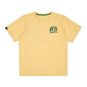 Koszulka damska MANTO Harmony Oversize. Żółte bluzki MANTO, bez wzorów, bez ramiączek. Za 84,99 zł.