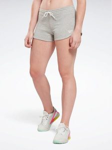 Reebok Szorty sportowe Identity French Terry Shorts H54766 Szary Slim Fit. Szare spodenki sportowe Reebok, s, bez wzorów, z bawełny, na fitness i siłownię. Za 59,99 zł.