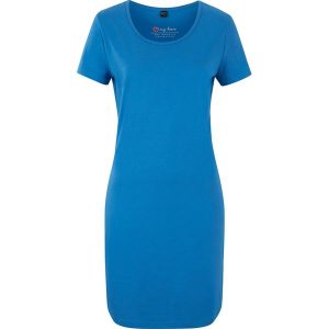 Sukienka z dżerseju z bawełny organicznej ze stretchem. Czarne sukienki bonprix, bez wzorów, z bawełny, bez kołnierzyka, bez ramiączek. Za 42,99 zł.