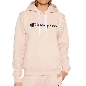 Bluza sportowa damska Champion Wmns Organic Cotton Blend Script Logo Hoodie. Czerwone bluzy Champion, s, bez wzorów, z kapturem. Za 251,00 zł.