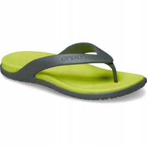 Japonki Dla Dorosłych Crocs Coast Flip. Szare klapki Crocs, bez wzorów, z materiału, bez obcasa. Za 139,99 zł.