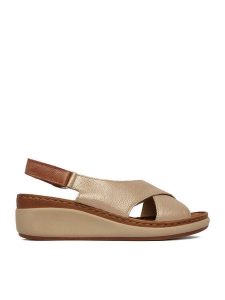 Lasocki Sandały CEO-WI23-PIE-01 Beżowy. Brązowe sandały Lasocki, bez wzorów, ze skóry, bez obcasa, na koturnie, bez zapięcia. Za 179,99 zł.