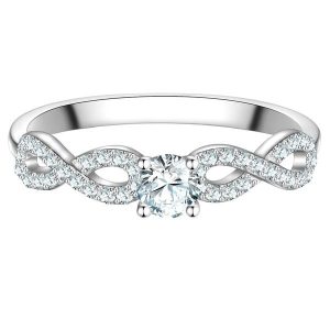 Trilani Pierscionek z Srebra Sterling w srebrze z Cyrkonia Pierścionki 1 ct Damski. Białe pierścionki Trilani, z cyrkonią, srebrne. Za 189,99 zł.