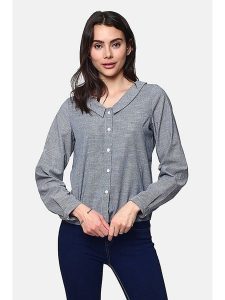 Le Jardin du Lin Lniana koszula w kolorze granatowo-białym rozmiar: 38. Białe koszule Le jardin du lin, bez wzorów, ze lnu, bez kołnierzyka, bez ramiączek. Za 132,36 zł.