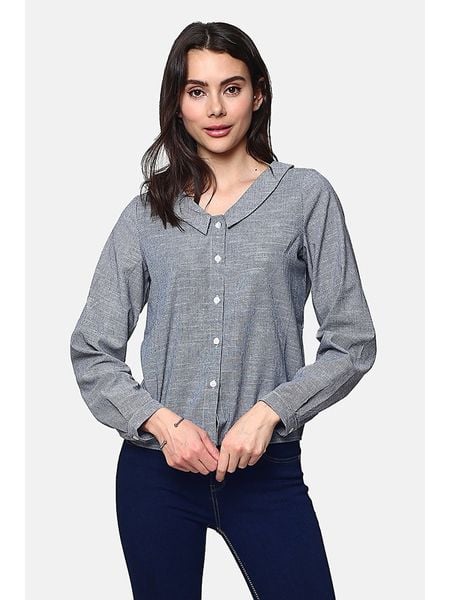 Le Jardin du Lin Lniana koszula w kolorze granatowo-białym rozmiar: 38. Białe koszule Le jardin du lin, bez wzorów, ze lnu, bez kołnierzyka, bez ramiączek. Za 96,83 zł.