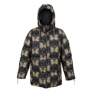 Kurtka Damska Christian Lacroix Gallican Messangers Print Baffled Padded Jacket. Czarne kurtki Regatta, xl, bez wzorów, z puchu, bez kaptura. Za 308,99 zł.