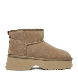 Śniegowce Badura. Szare buty zimowe Badura, bez obcasa, bez zapięcia. Za 279,99 zł.