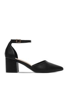 JENNY Czółenka CEO-ANGEL WS210702-10 Czarny. Czarne czółenka Jenny, bez wzorów, z materiału, bez obcasa, bez zapięcia. Za 129,99 zł.