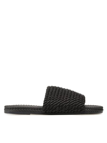 Bassano Klapki WFA1841-3 Czarny. Czarne klapki Bassano, bez wzorów, z materiału, bez obcasa. Za 89,99 zł.