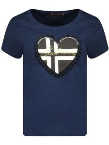 Geographical Norway Koszulka "Jeduction" w kolorze granatowym rozmiar: XXL. Niebieskie bluzki Geographical Norway, xxl, bez wzorów, z bawełny, bez kołnierzyka, bez ramiączek. Za 37,30 zł.