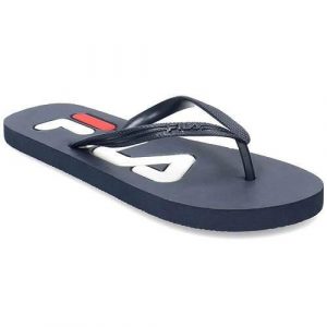 Japonki damskie Fila Troy. Niebieskie klapki Fila, bez wzorów, z materiału, bez obcasa. Za 121,00 zł.