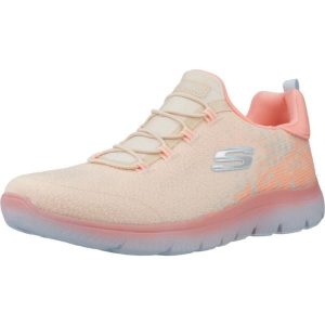 Buty SKECHERS SUMMITS MORNING GLOW Pomarańczowy. Brązowe buty trekkingowe Skechers, z tkaniny, bez zapięcia. Za 291,99 zł.