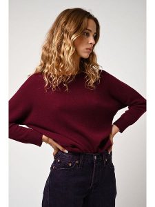 AUTHENTIC CASHMERE Kaszmirowy sweter "Goléon" w kolorze bordowym rozmiar: M. Czerwone swetry oversize AUTHENTIC CASHMERE, m, bez wzorów, z kaszmiru, bez ramiączek. Za 375,96 zł.