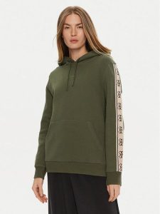 Guess Bluza Carla V4YQ11 KB3P2 Zielony Regular Fit. Zielone bluzy Guess, xs, z aplikacjami, z syntetyku, bez kaptura. Za 299,99 zł.