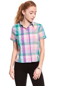 KOSZULA WRANGLER SS SHIRT SEA PINK W5235SHWF 112129338. Niebieskie koszule Wrangler, s, bez wzorów, bez kołnierzyka, bez ramiączek. W wyprzedaży za 69,99 zł.