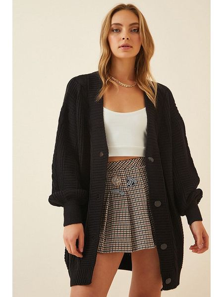 Happiness Istanbul Kardigan w kolorze czarnym rozmiar: onesize. Czarne kardigany Happiness Istanbul. Za 100,28 zł.
