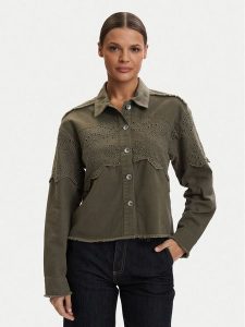 ONLY Kurtka przejściowa Elena 15232378 Zielony Regular Fit. Zielone kurtki ONLY, xl, bez wzorów, z bawełny, bez kaptura. Za 279,99 zł.