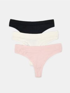 Majtki stringi z modalu i domieszki jedwabiu 3 pack - wielobarwny. Stringi Sinsay, bez wzorów. Za 25,99 zł.