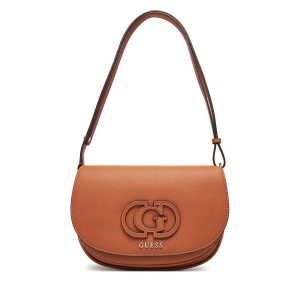 Torebka Guess. Brązowe listonoszki Guess, z aplikacjami, bez dodatków. Za 449,99 zł.
