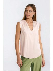Nife Top w kolorze beżowym rozmiar: 42. Brązowe topy Nife, bez wzorów, z wiskozy, bez kołnierzyka, bez ramiączek. Za 145,26 zł.