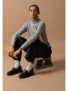 Perfect Cashmere Kaszmirowy golf "Ashley" w kolorze jasnoszarym rozmiar: XXL. Szare golfy Perfect Cashmere, bez wzorów, z kaszmiru. Za 347,99 zł.