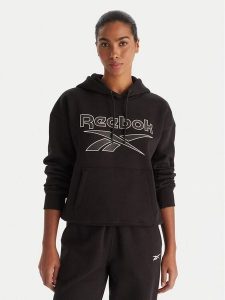 Reebok Bluza Cali RK25174CCW Czarny Regular Fit. Czarne bluzy Reebok, l, bez wzorów, z bawełny, bez kaptura. Za 199,99 zł.