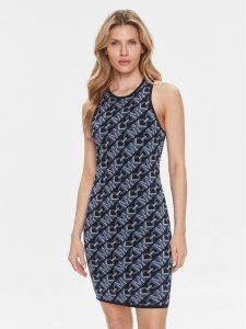 MICHAEL Michael Kors Sukienka letnia MH381SL9Z6 Granatowy Slim Fit. Niebieskie sukienki MICHAEL Michael Kors, na lato, m, bez wzorów, z wiskozy, bez kołnierzyka, bez ramiączek. Za 639,99 zł.