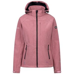 Trespass Fryatt - Damska kurtka softshell Light Mulberry Marl. Czerwone kurtki Trespass, na jesień, z aplikacjami, z gumy, bez kaptura. Za 367,10 zł.