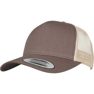 Czapka Flexfit 5-panel retro 2-tone. Brązowe czapki FLEXFIT, bez wzorów, retro. Za 87,50 zł.