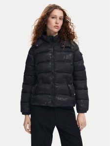 Desigual Kurtka zimowa Drammen 24WWEWBM Czarny Regular Fit. Czarne kurtki Desigual, na zimę, s, bez wzorów, z syntetyku, bez kaptura. Za 444,29 zł.