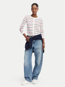 Tommy Jeans Kardigan DW0DW20976 Biały Regular Fit. Białe kardigany Tommy Jeans, z bawełny. Za 369,99 zł.