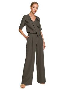 Made of emotion Kombinezon w kolorze khaki rozmiar: XL. Brązowe kombinezony Made Of Emotion, xl, bez wzorów, bez kołnierzyka, bez ramiączek. Za 298,67 zł.