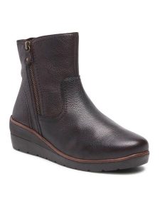 Go Soft Botki WI23-WARUNA-05 Brązowy. Brązowe botki Go Soft, bez wzorów, ze skóry, bez obcasa, na koturnie, bez zapięcia. Za 136,99 zł.