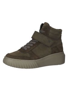 Paul Green Skórzane sneakersy w kolorze khaki rozmiar: 40,5. Brązowe trampki Paul Green, bez wzorów, za kostkę, bez zapięcia. Za 407,95 zł.
