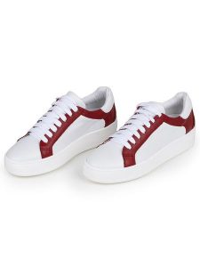 Anna Morellini Skórzane sneakersy "Antilina" w kolorze biało-czerwonym rozmiar: 37. Białe trampki Anna Morellini, bez wzorów, bez zapięcia. Za 294,28 zł.