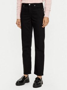 Tommy Hilfiger Jeansy Classic WW0WW45015 Czarny Straight Fit. Czarne jeansy TOMMY HILFIGER, bez wzorów, z bawełny. Za 239,99 zł.