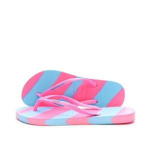 Klapki damskie Havaianas Slim Color Fun. Czerwone klapki Havaianas, bez wzorów, z materiału, bez obcasa. Za 165,50 zł.