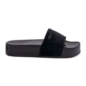 Damskie Klapki Na Platformie Zamszowe Big Star NN274A670 Czarne. Czarne klapki bez wzorów, z zamszu, bez obcasa, na platformie. Za 182,95 zł.