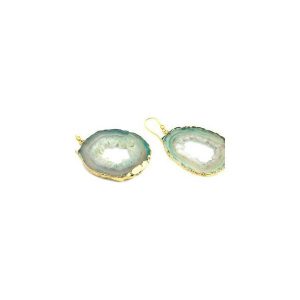 Earrings Agat Druza Plastry Jasny Turkus złoto. Kolczyki marki Brazi druse jewelry. Za 170,00 zł.