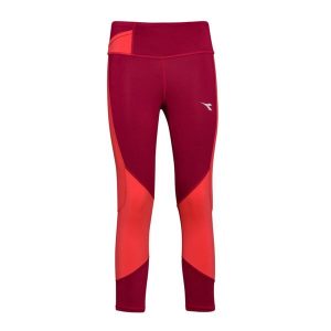 Legginsy damskie DIADORA L. 6/8 TIGHTS. Czerwone legginsy Diadora, bez wzorów. Za 49,99 zł.
